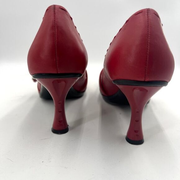 Nine West CosaBella Pumps Red With Designer Heels Size 8 D 78 - Picture 10 of 12